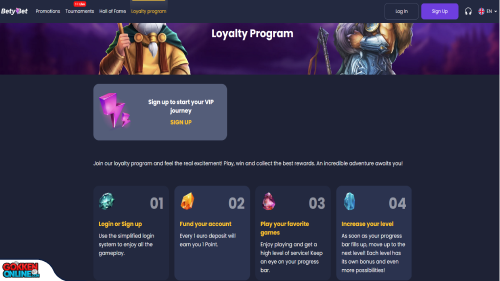 BetyBet Casino vip programma