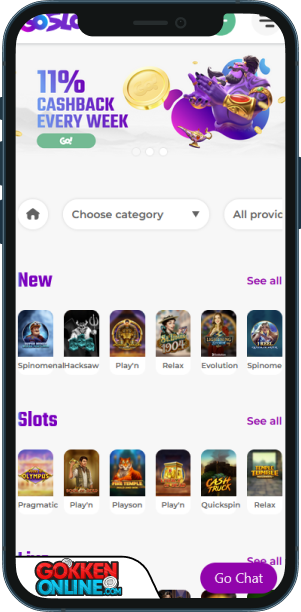 GoSlot Casino Mobiele app