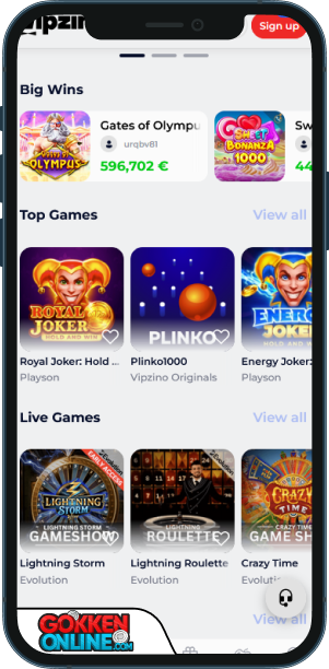 Vipzino Casino Mobiele app